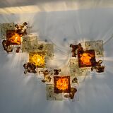 Modernist Venini Patchwork Hand Blown Panel by Toni Zuccheri from 70s