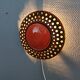 Wall light made from brown and red ceramic. Signed Norman Motala Sweden 1970s.