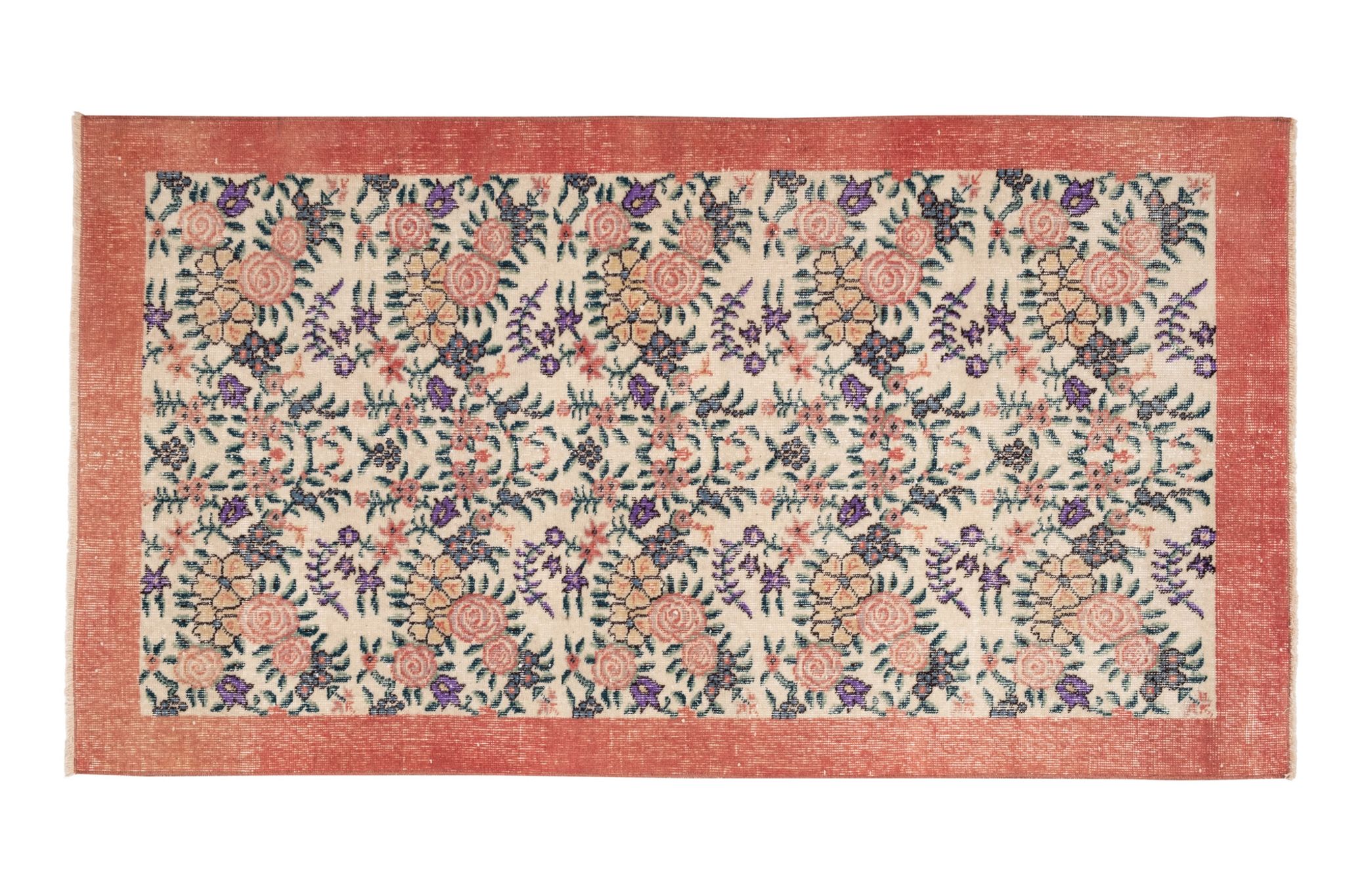 Vintage Turkish Sparta Floral Rug, 1970s