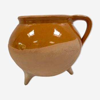 Ochre glazed terracotta pot