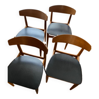 4 vintage chairs by WH Klein circa 1960.