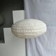 Large oval flat Japanese-style suspension in rattan and natural linen H35 D60.