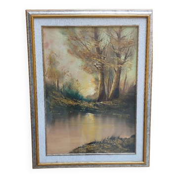 Landscape oil on canvas, late 20th century