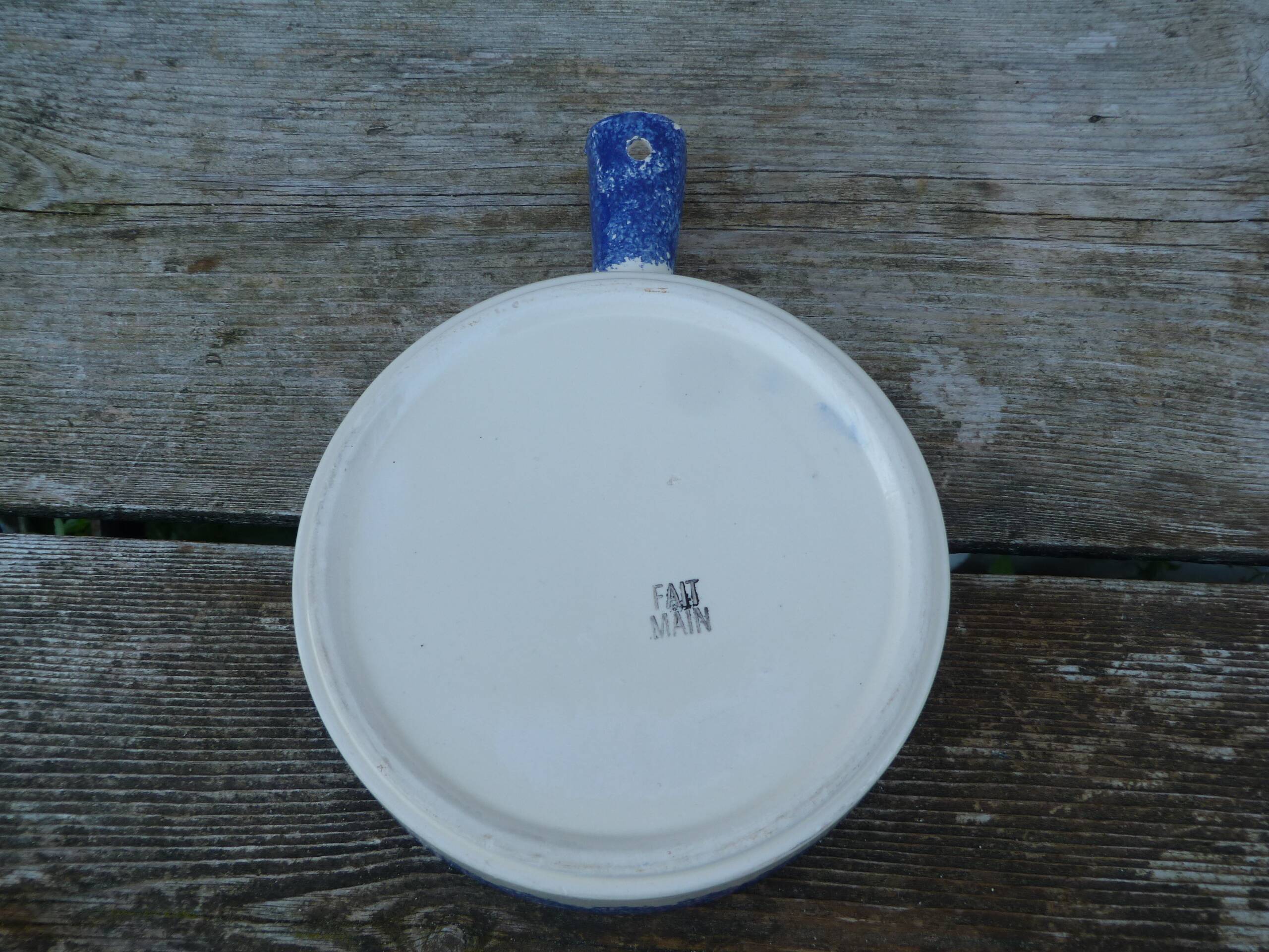 Small vintage Breton ceramic handmade dish