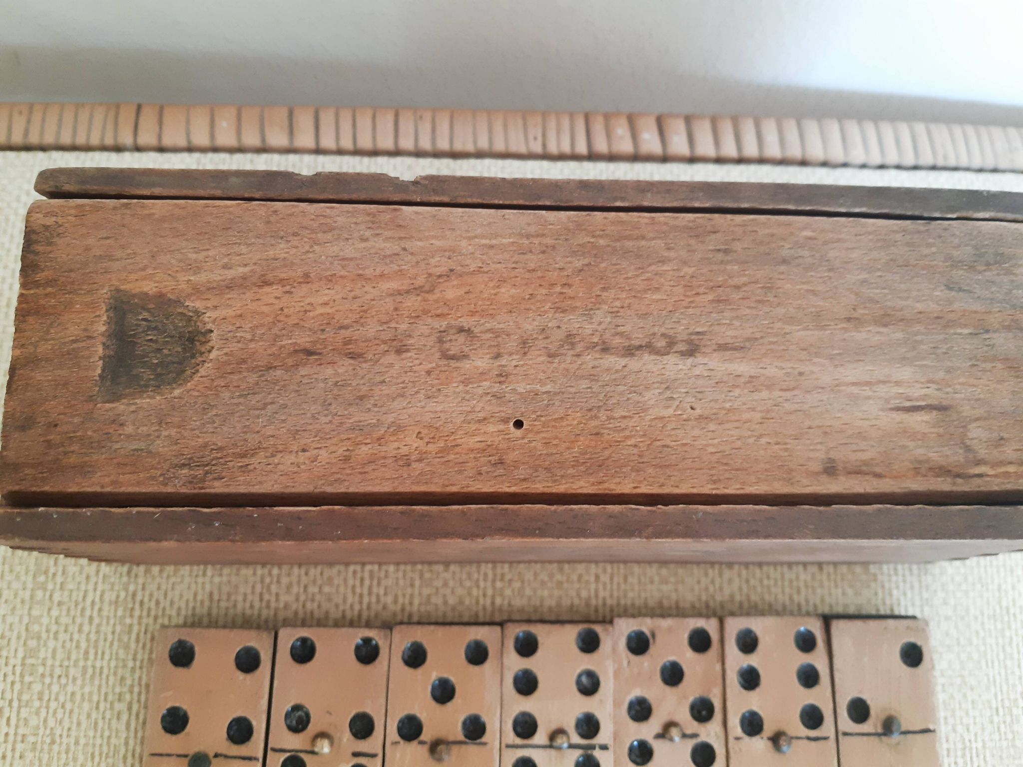 Old wooden domino game