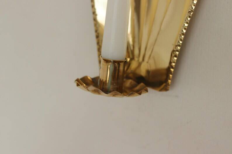 Pair Of Mid Century Swedish Brass Sconces