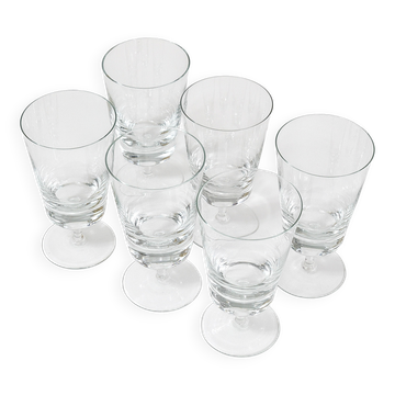Ensemble de six verres à vin en cristal du milieu du siècle, Autriche, années 1950