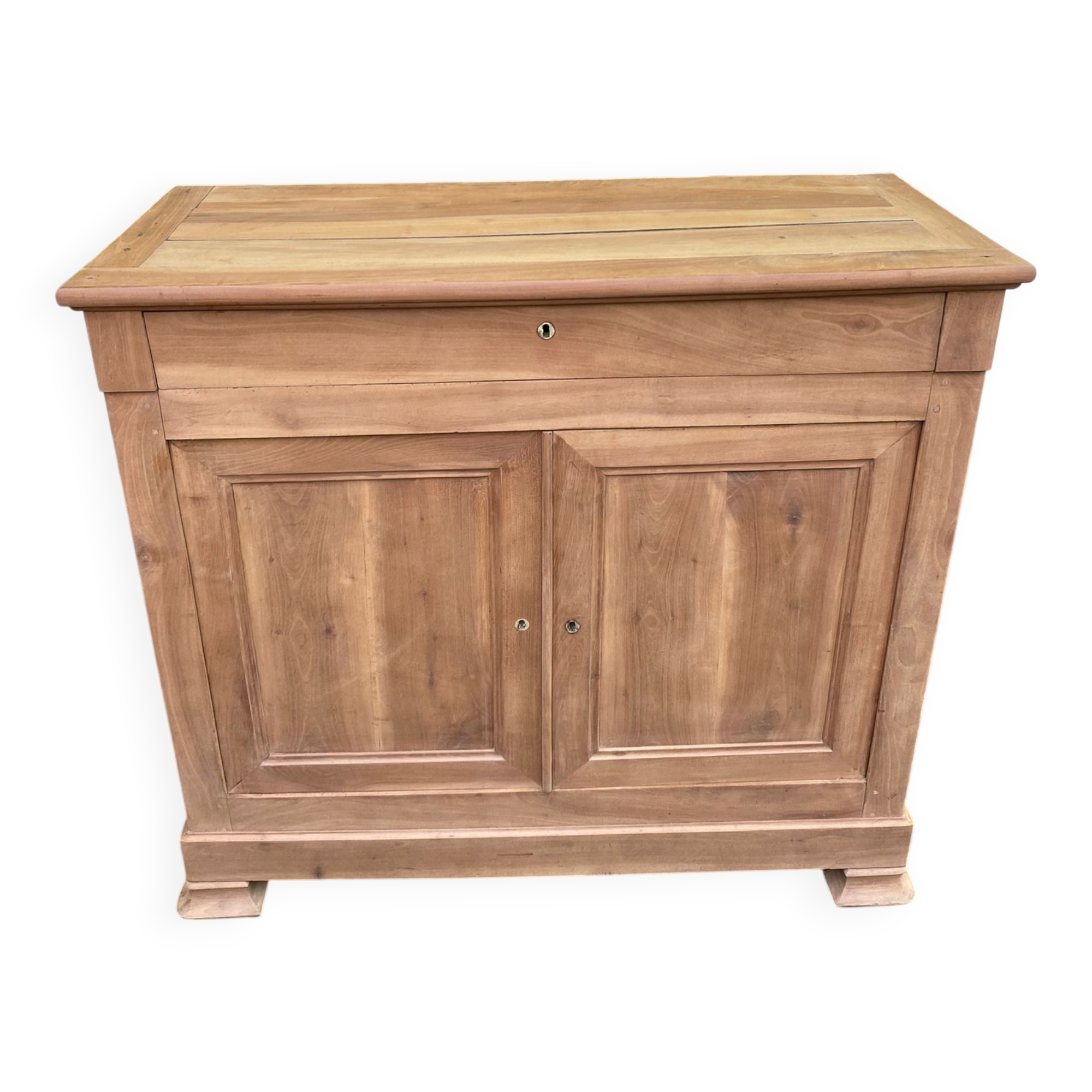 Louis Philippe high buffet from the 19th century, renovated in solid walnut.