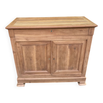 Louis Philippe high buffet from the 19th century, renovated in solid walnut.