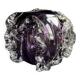 Gros vase boule à base plane en verre soufflé violet et blanc