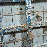 Old wooden door with frame