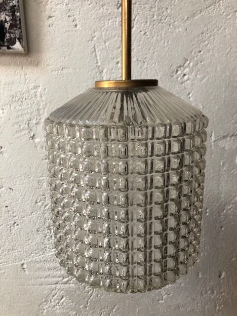 Vintage glass globe hanging lamp
