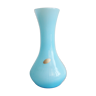 Vase en opaline bleue fabrication vintage italienne