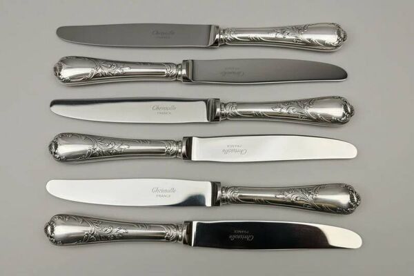 Lot de 6 couteaux à fromage Christofle modèle Marly – 19 cm