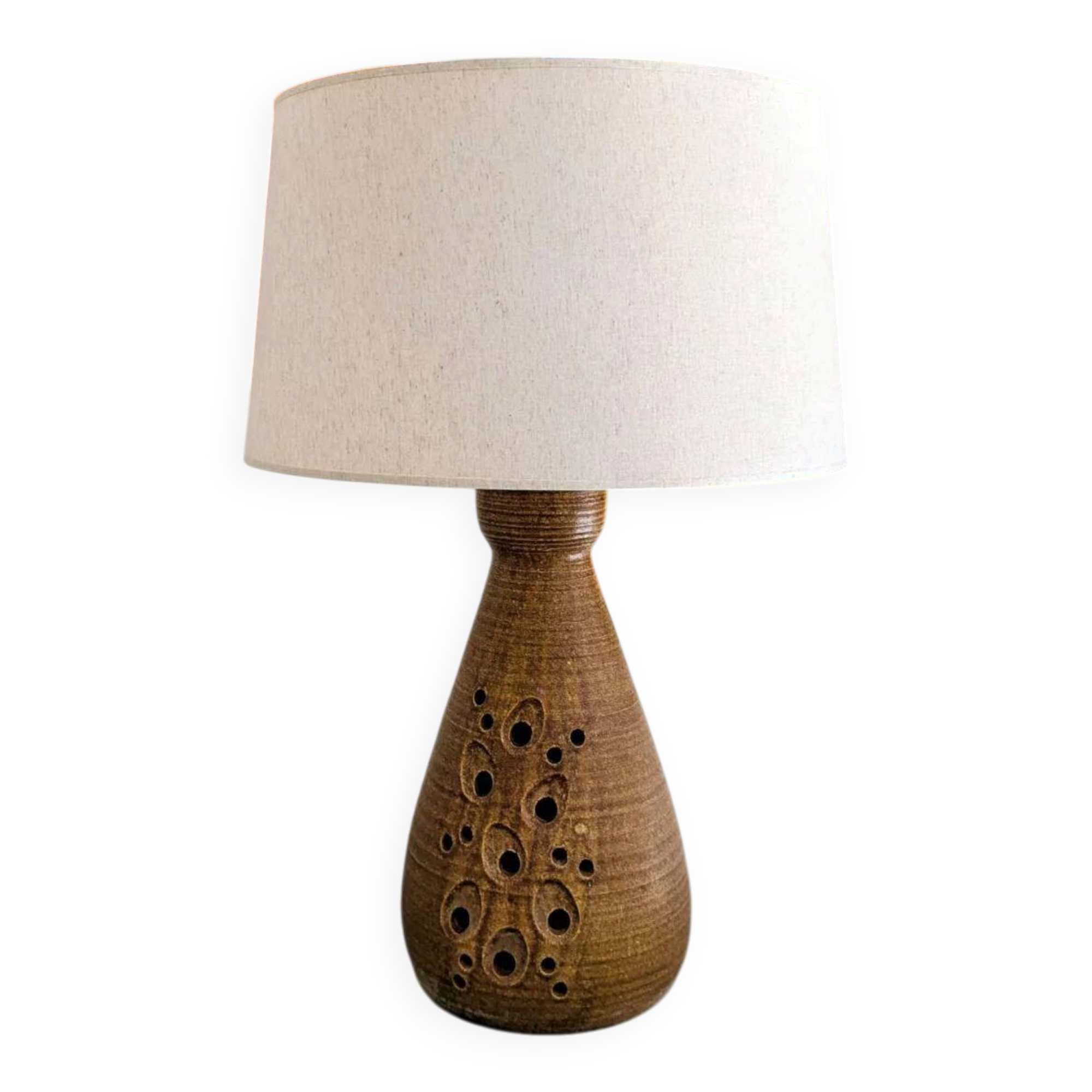 Accolay lamp in pierced ceramic – 1950s – signed – 50 cm.