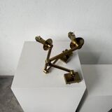 Pair of brass wall lights with articulated arms from the 70s