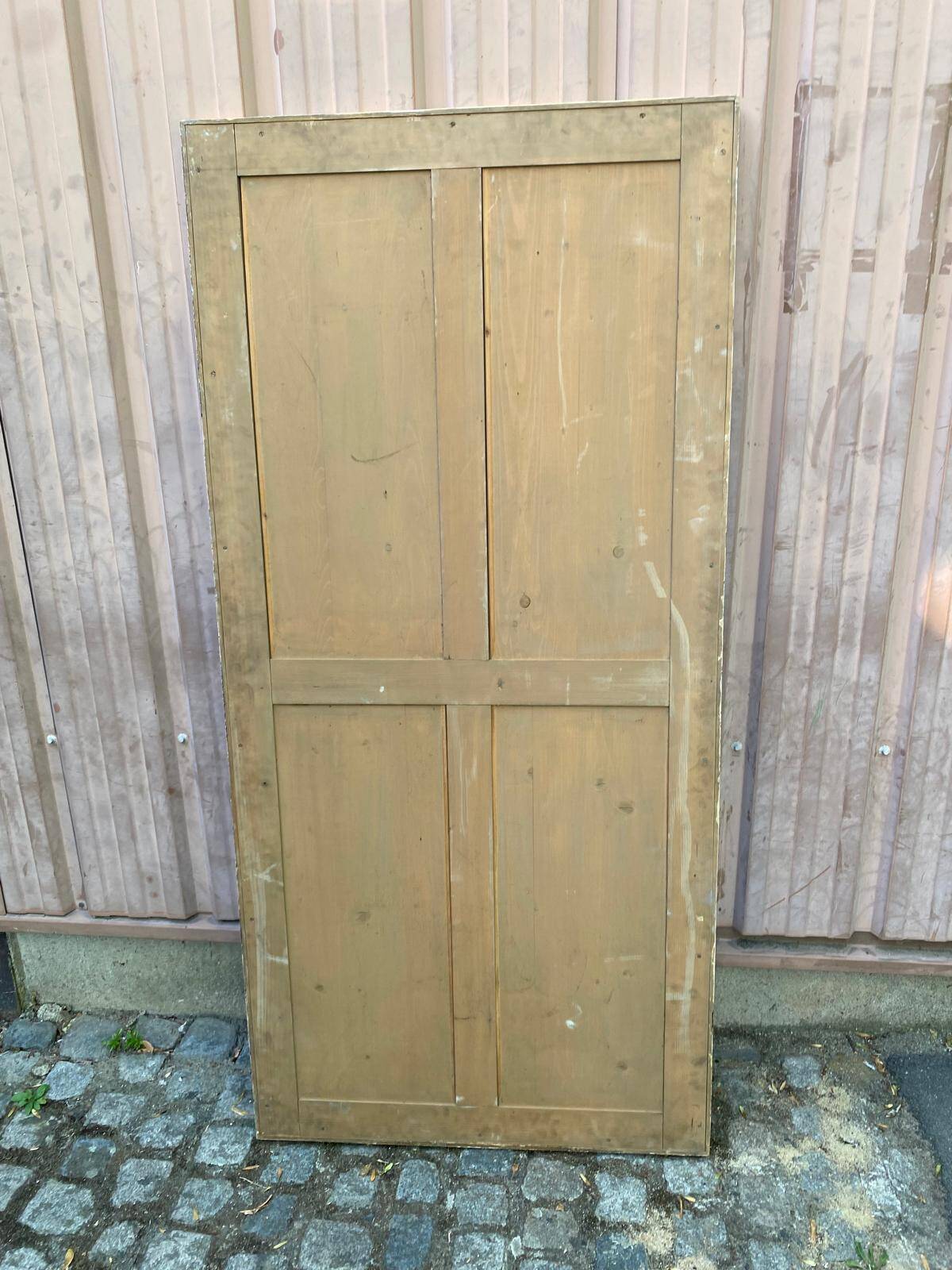 Authentic 19th-century brasserie mirror renovated in solid wood 180x85.