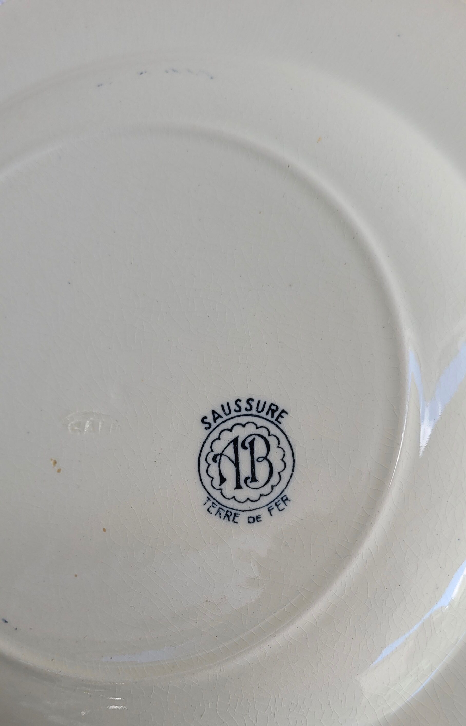 Set of 4 dessert plates Salins Model Saussure A.B. Terre de Fer