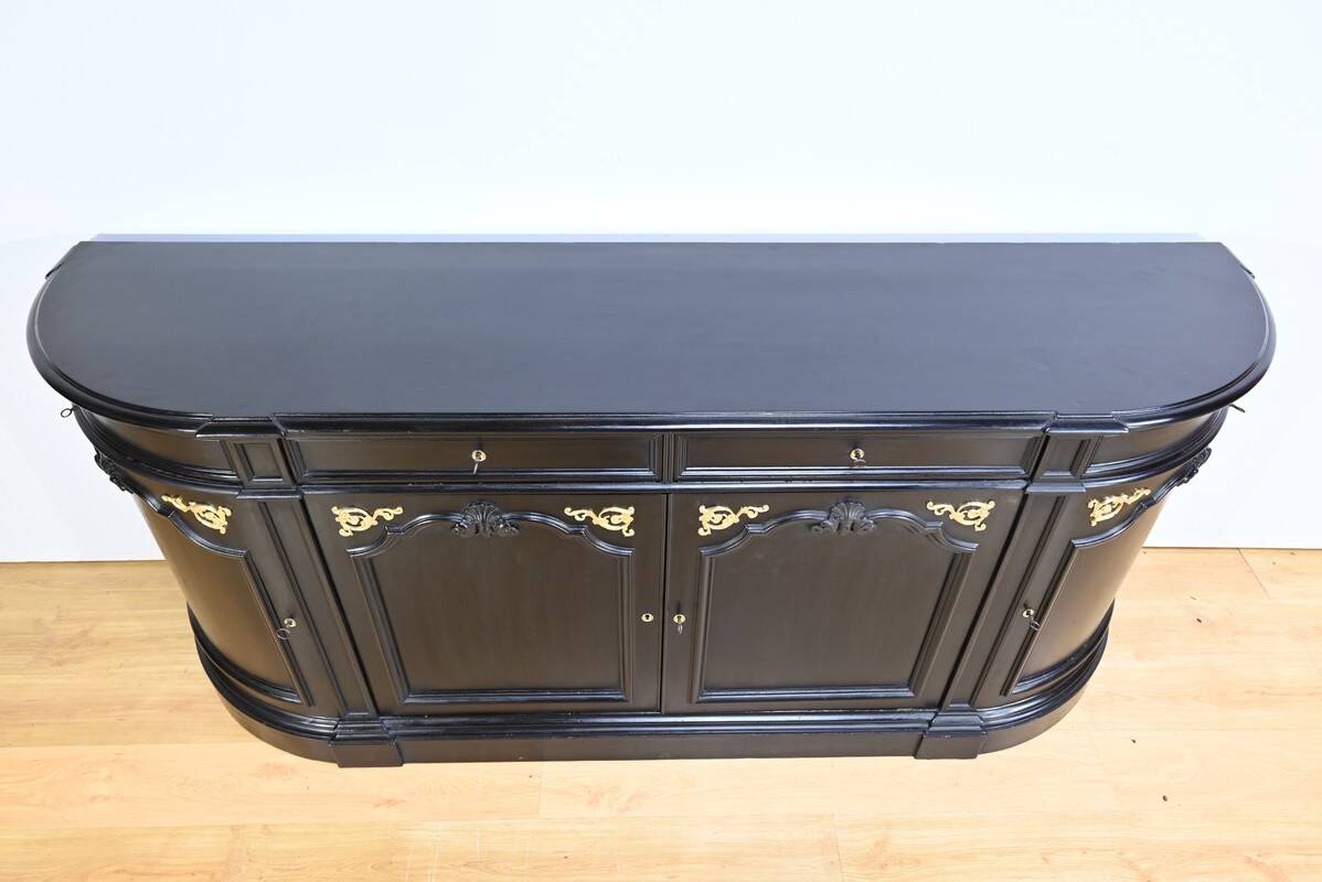 Sideboard of Blackened Oak Paneling, Regency style – Late 19th century