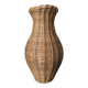 Second-hand woven wicker vase, handmade in the Bohemian countryside