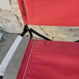 Pair of folding armchairs from the 60s, in metal and fabric