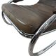 Bauhaus rocking chaise longue in vintage leather and chrome