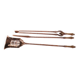 Chimney set from the early 19th century in steel and bronze.