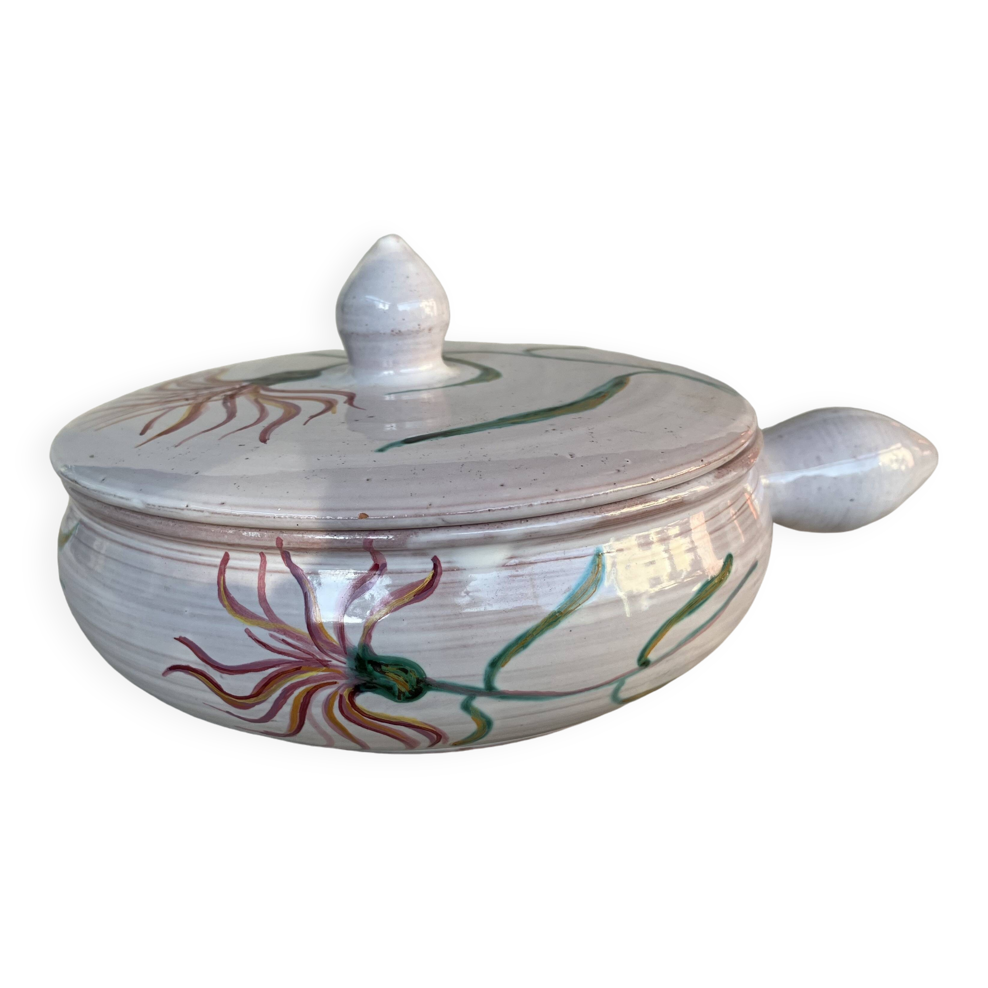 Signed ceramic candy box