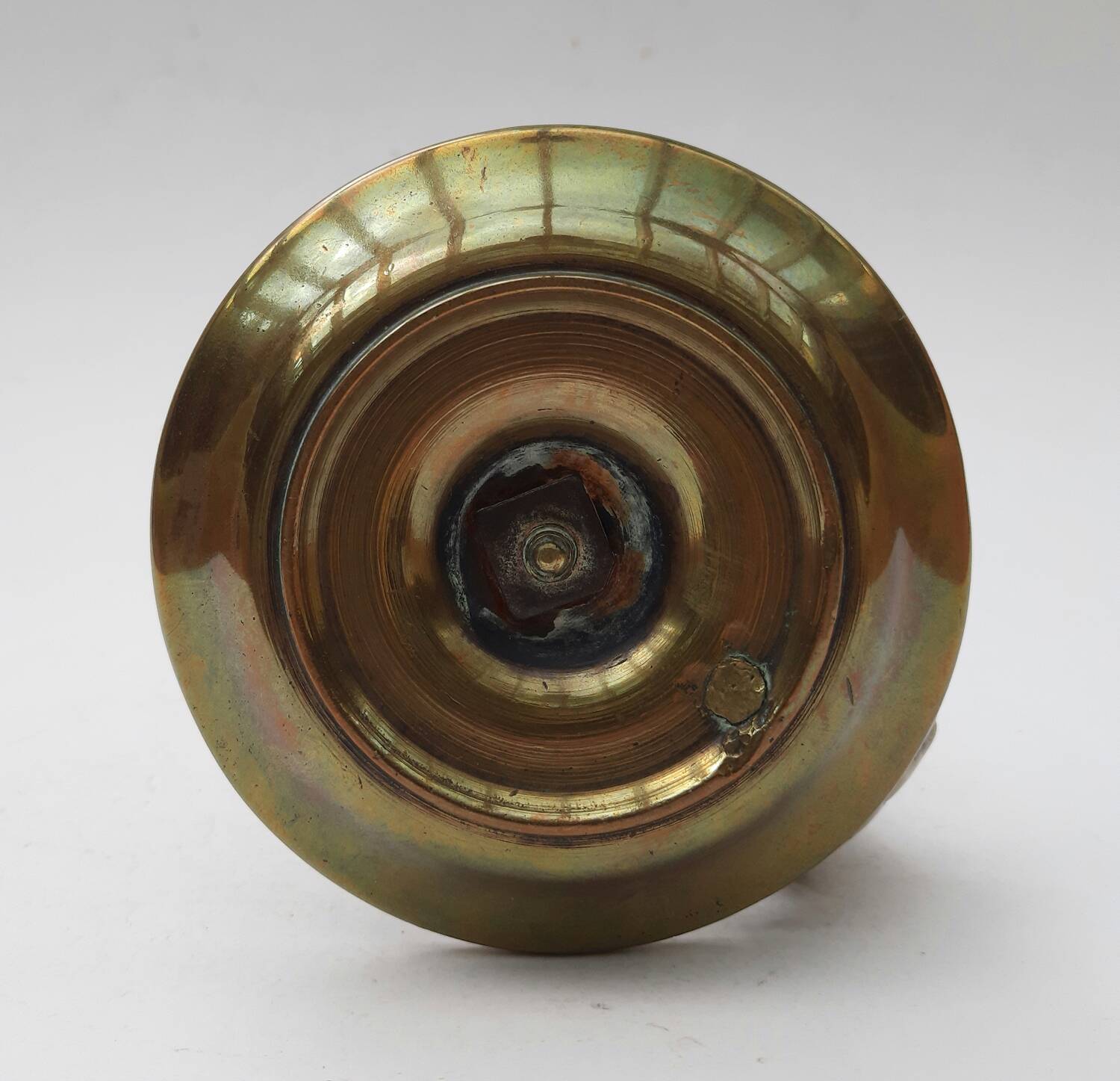 Antique bronze candlestick with dragon-shaped handle from the 17th century