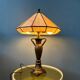Lampe de table Tiffany Art déco en vitrail violet