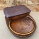 Antique cigarette tobacco dispenser wood & copper 1960s vintage