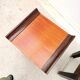 Pair of bedside tables in mahogany and stained oak, France 1980.