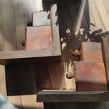 Set of 2 vintage wooden cube and olive bookends