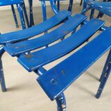 14 chaises bistrot métal bleu