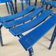 14 blue metal bistro chairs