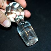 Set of 2 antique cut crystal wine decanters from Cristallerie Lorraine