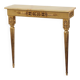Louis XVI Style Gold-Toned Wall Console with Onyx Marble Top, Italy, 20th C
