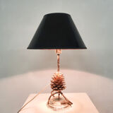 Hollywood regency pine cone table light, Italy, 1970