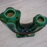Vintage stylized cactus green candle holder