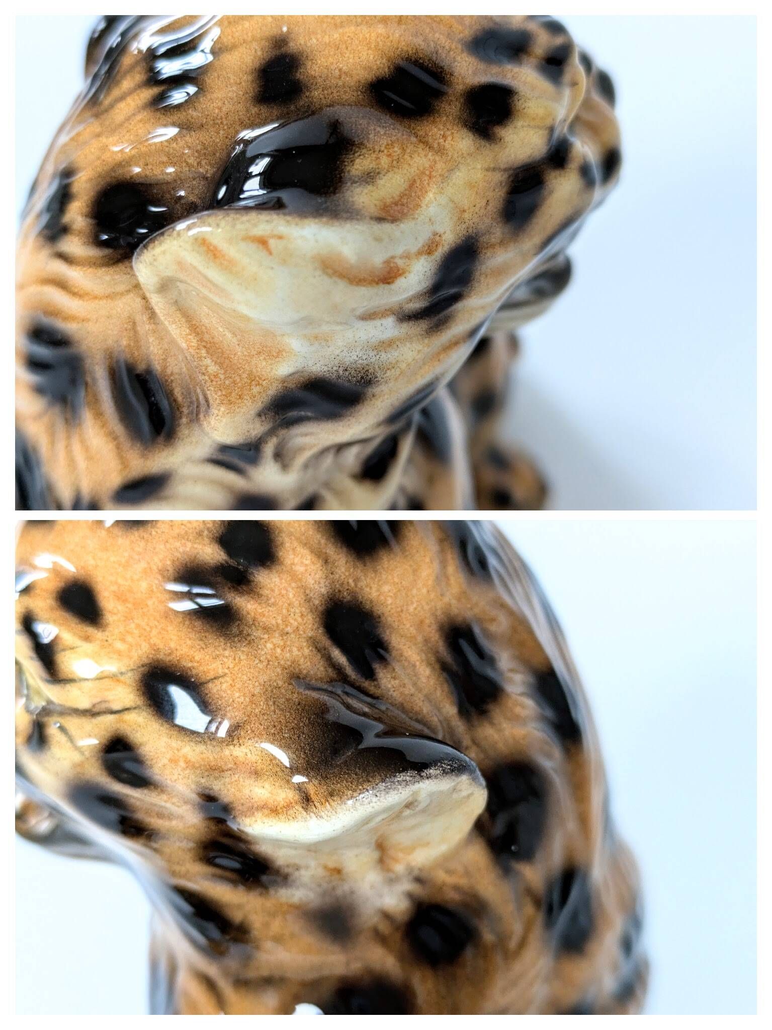 Porcelain Leopard Figurine | Ronzan Italy | 1960s
