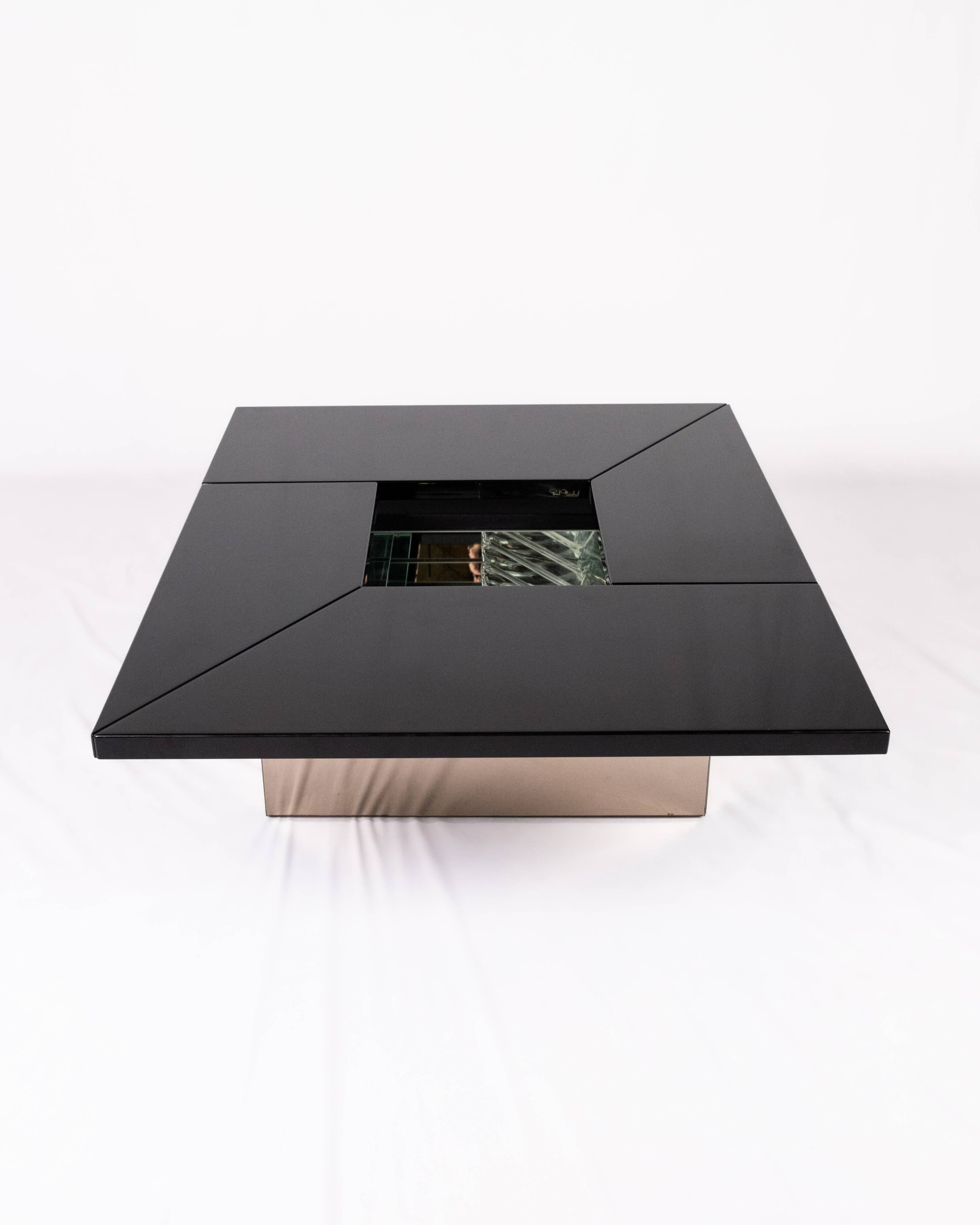 Table basse bar laquée Paul Michel pour Roche Bobois, France, 1980s