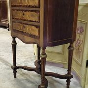 Commode travailleuse marquetée époque Napoléon III à abattant avec miroir