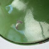 Ancienne suspension emaillee verte  24 cm industriel