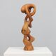Hand-carved organic sculpture in solid pinewood, 1977