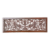 Lattice wooden wall panel with a plant motif, originating from Sri Lanka, 97x32cm.