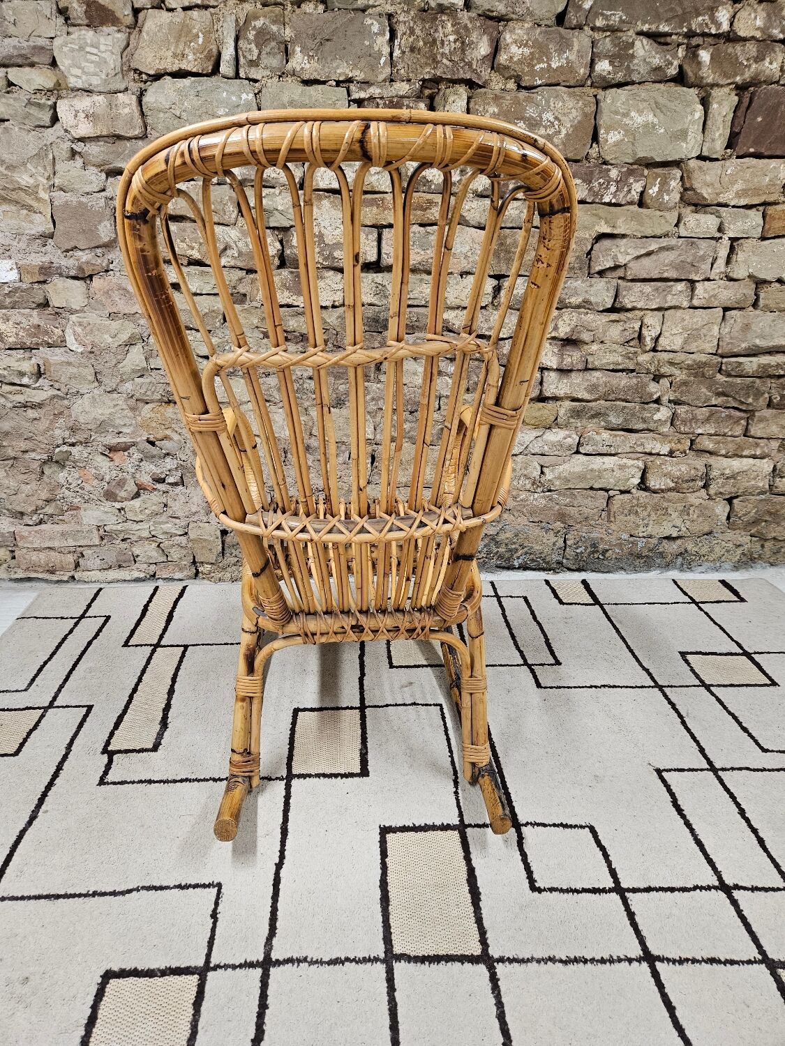 Rocking chair bambou 1950