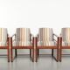 Set of 4 Art Deco design dining chairs with luxurious fabric upholstery