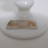 White opaline cut with flowers Creation Clary Paris