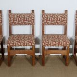 Suite of 4 oak chairs, monastic taste – early twentieth