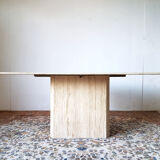 Table rectangulaire en travertin années 1970